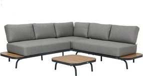 The Outsider Hoek loungeset Thomas | Antraciet | Acacia & Aluminium | The Outsider