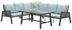 Garden Impressions Brendon lounge dining set 4-delig links - mint grijs