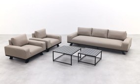 Barcelona/Royalty Sunbrella stoel-bank loungeset - Taupe - 5-delig