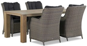 Tuinset 4 personen 200 cm Wicker Taupe Garden Collections Buckingham/Brighton