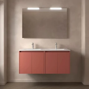 Muebles Project badmeubel 120cm met 4 deuren en wastafel rood