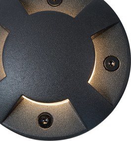 Moderne grondspot zwart GU10 50mm 4-lichts effect IP65 - Cellar