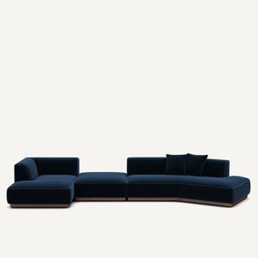 Open hoekbank links XL fluweel, Jacopo