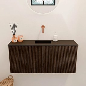 Mondiaz Joya 90cm toiletmeubel walnut met wastafel faye midden zonder kraangat urban