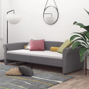 vidaXL Slaapbank met USB stof lichtgrijs 90x200 cm
