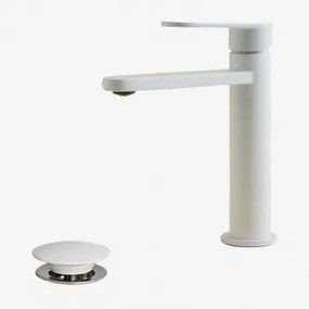 Alameda Messing Wastafelkraanset En Orveta Rvs En Messing Click-clack Wastafelafvoerventielset Wit & ↑20 Cm & Klep Met Overloop - Sklum