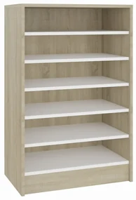 vidaXL Schoenenkast 60x35x92 cm spaanplaat wit en sonoma eikenkleurig