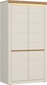 Kledingkast Ophtola 117, Kasjmier, Eiken, 205x104x60cm, 87.26 kg, Kledingkast deuren: Met scharnieren