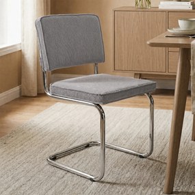 Zuiver Ridge Rib Eetkamerstoel Rib Retro Lichtgrijs