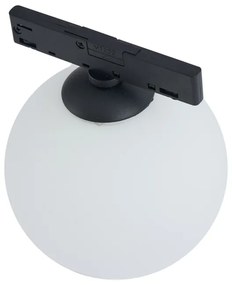 Moderne plafondlamp zwart met wit glas voor railsysteem 1-fase - Slimline Eira