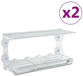 vidaXL Vogelvoederbakken voor raam 2 st 30x12x15 cm acryl