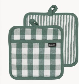 Ovenwanten Eco Gingham, 2-delig