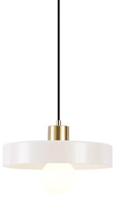 Retro hanglamp goud met beige glas - Jina