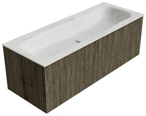 Mondiaz Kurve-dlux 120cm badmeubel shadow met 1 lade en wastafel big large midden 2 kraangaten opalo