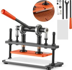 VEVOR Lederponsmachine 260x120 mm Ledersnijmachine Gatenponsmachine, Handpers voor het reliëf maken en ponsen van leer, stof, papier en siliconen 1,5 t Druk 12 mm Slag Stalen constructie Twee geleideassen