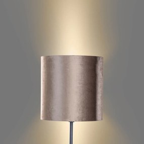 Vloerlamp zwart met velours kap bruin 40cm - Simplo Klassiek / Antiek, Modern E27 rond Binnenverlichting Lamp