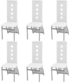 vidaXL Eetkamerstoelen 6 st kunstleer wit