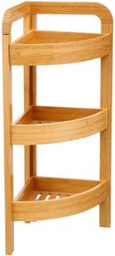 5Five Bamboe Doucherekje - Hoekmodel met 3 lagen - 23 x 61 cm - Lichtbruin