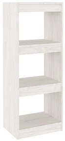 vidaXL Boekenkast/kamerscherm 40x30x103,5 cm massief grenenhout wit