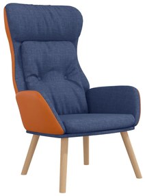 vidaXL Relaxstoel stof en PVC blauw