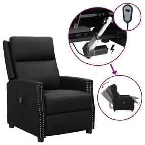 vidaXL Fauteuil verstelbaar elektrisch kunstleer zwart