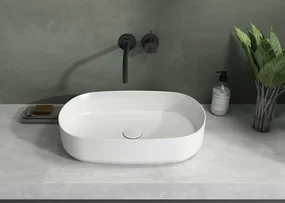 Isvea Infinity Oval waskom 55x36cm mat wit