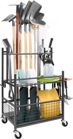 VEVOR Tuingereedschapstandaard 652 x 403 x 990 mm Gereedschapshouder Organizer Koolstofstaal Multifunctionele Tuingereedschap Opbergrek 16 Sleuven 18 Haken Tuingereedschaphouder Bezemhouder