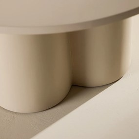 Salontafel Met Cilindervormige Poten Beige - 80 X 80cm.