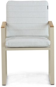 Tuinstoel Aluminium/Teak Taupe-naturel-bruin Lifestyle Garden Furniture Faro