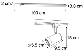 Smart 1-fase railsysteem met 14 Spot / Opbouwspot / Plafondspots wit incl. Wifi GU10 - Iconic Jeana Modern GU10 Binnenverlichting Lamp