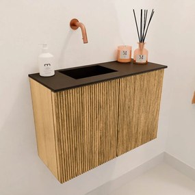 Mondiaz Joya 60cm toiletmeubel oak met wastafel faye links zonder kraangat urban