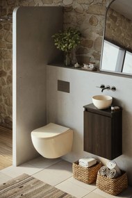 Fontana Bano toiletmeubel kasteel bruin 40x22cm met waskom in licht ivoor