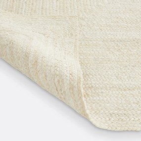 Vloerkleed in gebleekte jute, rechthoekig XXL, Aftas