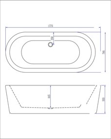 Mueller Musta bubbelbad 178x80cm 12 zwarte aerojets elektrisch zwart