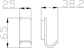 Eastbrook Vercelli messing handdoekhaak met ronding chroom