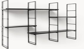 Metalen wandrek Tayo met mangohouten planken