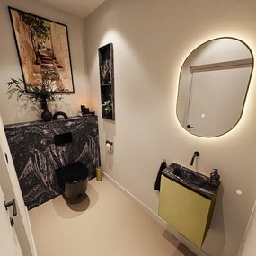 Mondiaz Ture DLux toiletmeubel 40cm oro met wastafel lava midden zonder kraangat