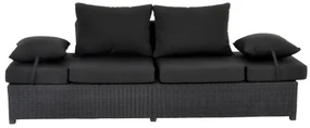 Lesli Living  Loungebank - Roma - Zwart - Wicker - Lesli Living
