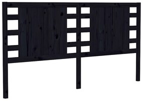 vidaXL Hoofdbord 126x4x100 cm massief grenenhout zwart