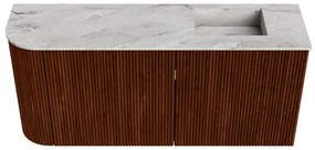 Mondiaz Joya DLux 90cm toiletmeubel ronding links ruby met wastafel faye rechts 1 kraangat glace