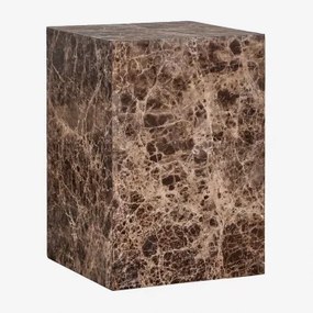 Nachtkastje 35x35 Cm In Natuurlijk Steen Aluret Bruin Marmer Emperador - Sklum