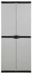 vidaXL Tuinkast met 3 schappen 68x40x168 cm grijs en zwart