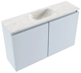 Mondiaz Ture DLux toiletmeubel 80cm clay met wastafel ostra midden zonder kraangat