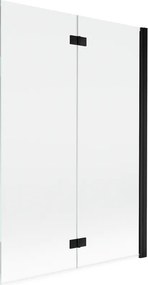 Mexen Mist douchewand 2-delig rechts 120 x 150 cm, transparant, zwart - 8A9-120-002-70-00-P