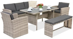 Marsylia Garden Point grijs technorattan tuinmeubelen