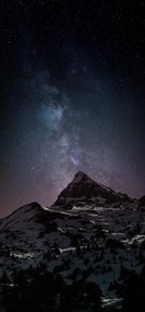 Fotobehang Astrophotography picture of Pierre-stMartin landscape  with milky way on the night sky., (23.3 x 50 cm)