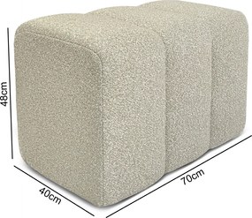 Halbankje Zachte Stof Naturel 72 Cm