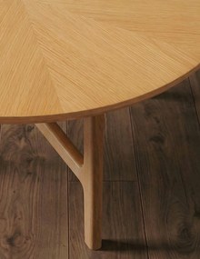 Mazzoni BELLUNO Naturel Essen - HOUTEN SALONTAFEL Ø65 cm ROND MODERN CLASSIC