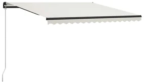 vidaXL Luifel handmatig uittrekbaar met LED 400x300 cm crème