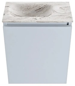 Mondiaz Ture DLux toiletmeubel 40cm clay met wastafel glace links met kraangat